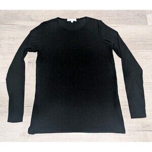 White + Warren Cashmere Women's Size Small Long Sleeve w/ Side Slits Black